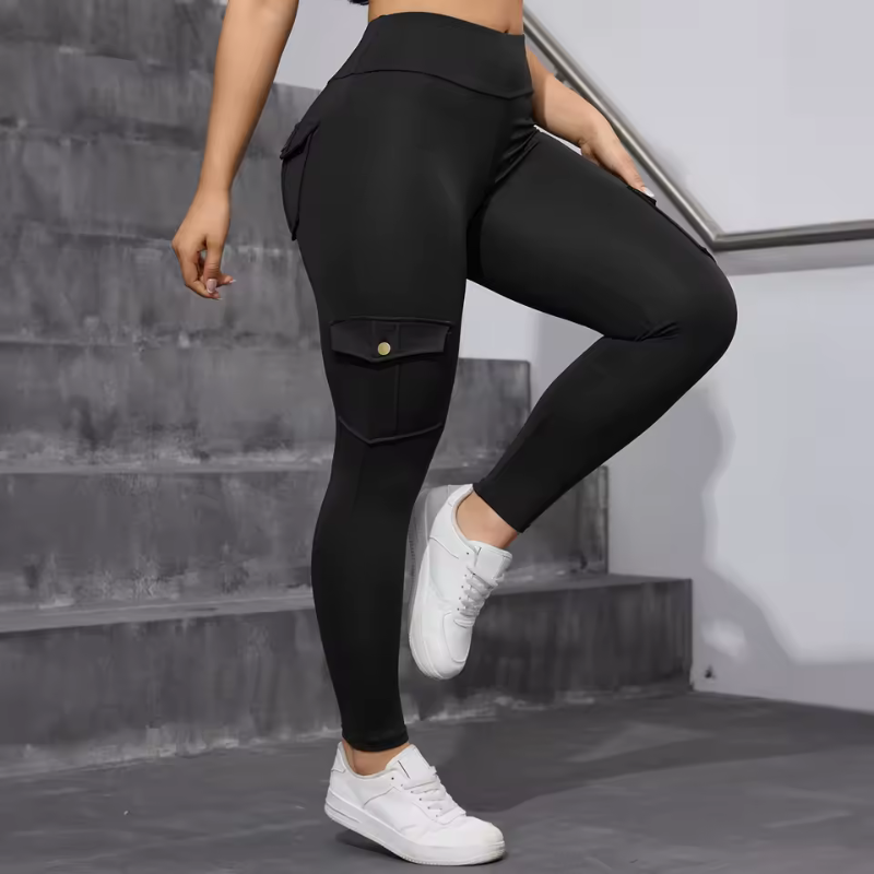 Legging de fitness avec poches cargo et taille haute