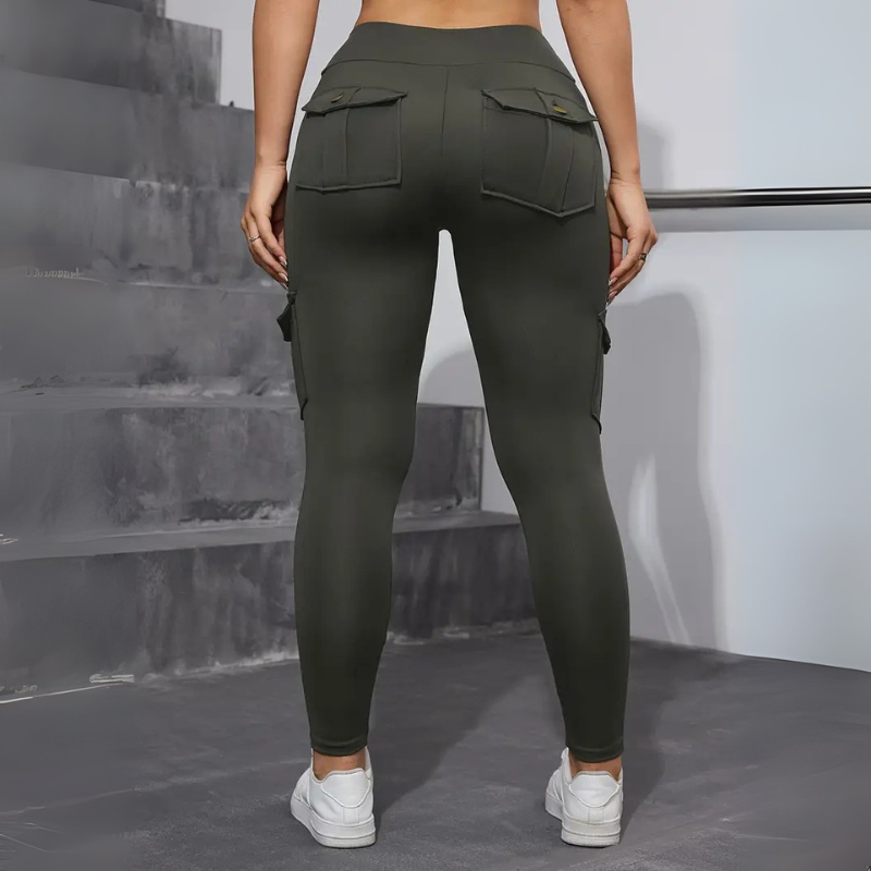 Legging de fitness avec poches cargo et taille haute